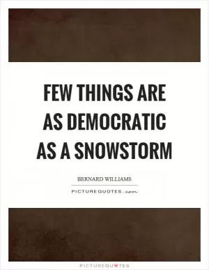 Few things are as democratic as a snowstorm Picture Quote #1