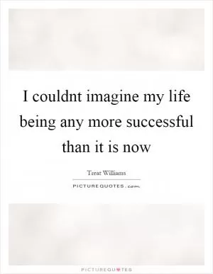 I couldnt imagine my life being any more successful than it is now Picture Quote #1