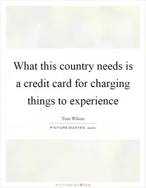 What this country needs is a credit card for charging things to experience Picture Quote #1