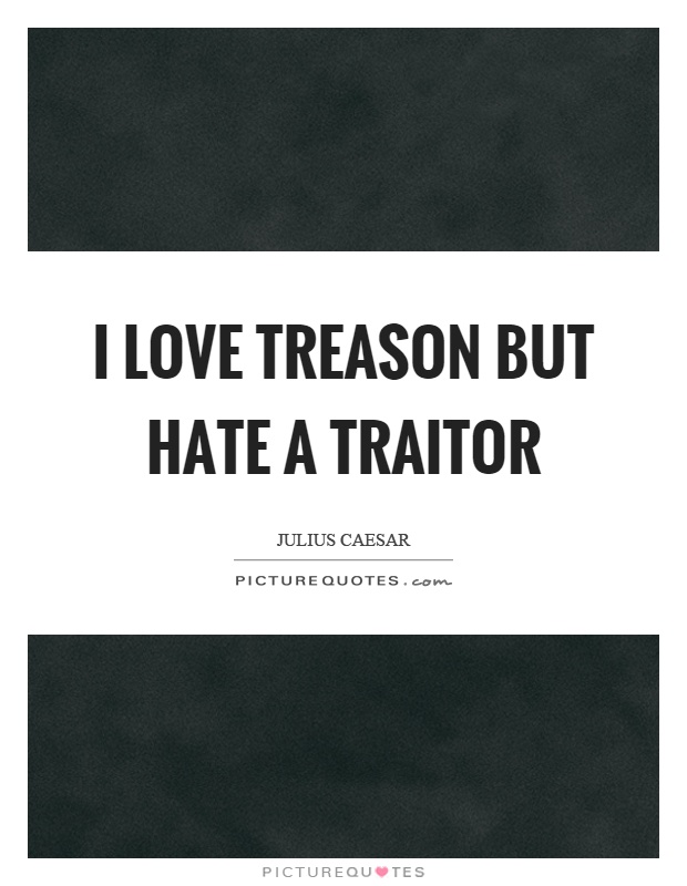 I love treason but hate a traitor Picture Quote #1