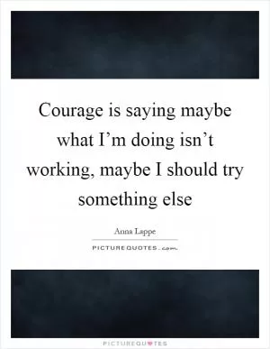 Courage is saying maybe what I’m doing isn’t working, maybe I should try something else Picture Quote #1