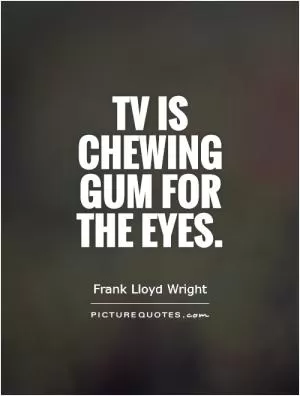 Tv is chewing gum for the eyes Picture Quote #1