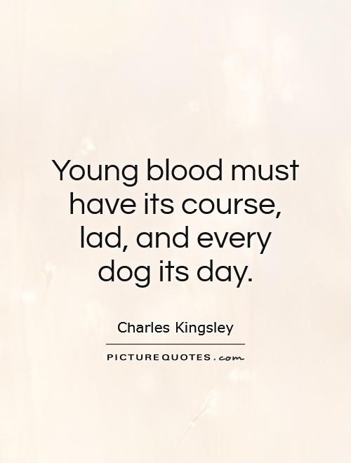 Young blood must have its course, lad, and every dog its day Picture Quote #1