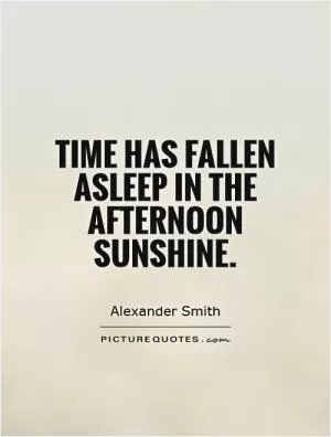 Time has fallen asleep in the afternoon sunshine Picture Quote #1