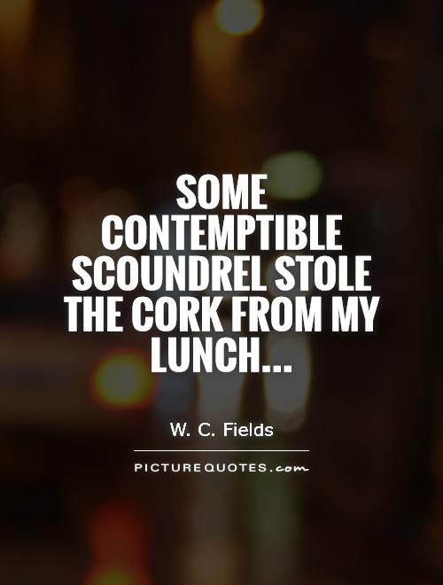 Some contemptible scoundrel stole the cork from my lunch Picture Quote #1