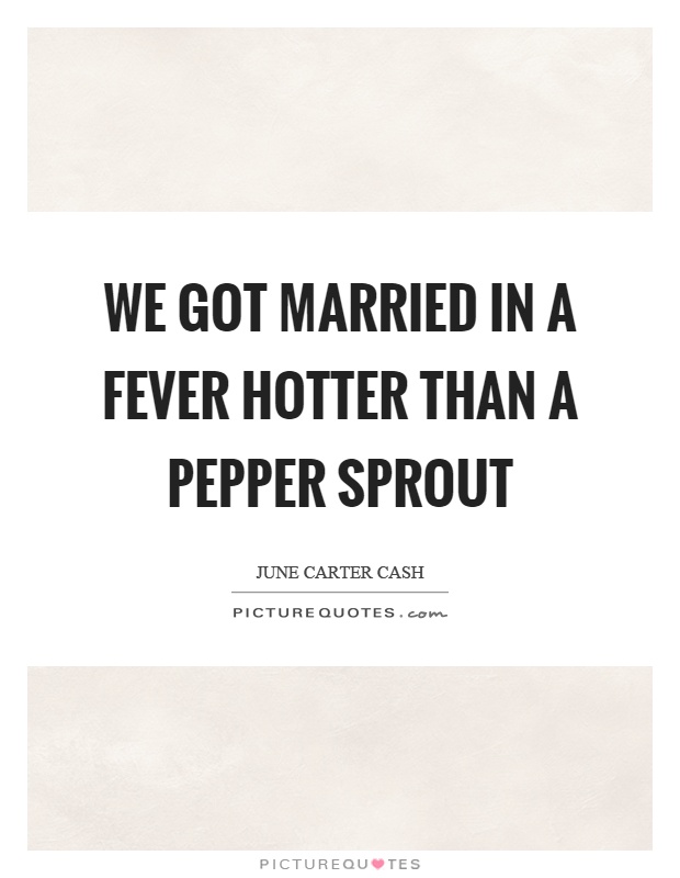 We got married in a fever hotter than a pepper sprout Picture Quote #1