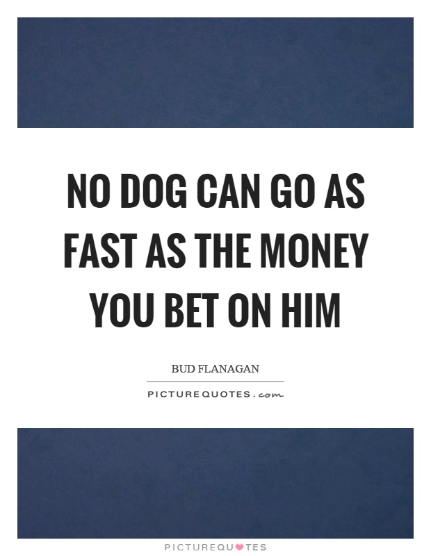 No dog can go as fast as the money you bet on him Picture Quote #1