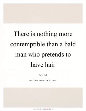There is nothing more contemptible than a bald man who pretends to have hair Picture Quote #1