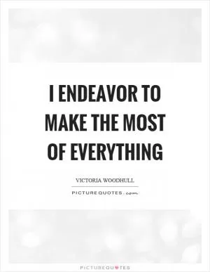 I endeavor to make the most of everything Picture Quote #1