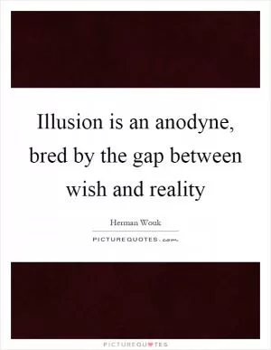 Illusion is an anodyne, bred by the gap between wish and reality Picture Quote #1