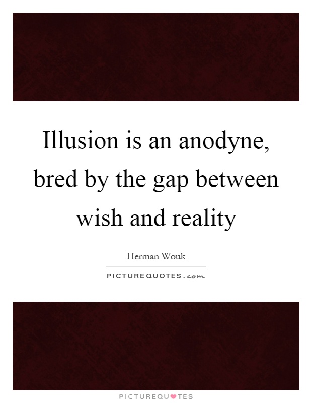 Illusion is an anodyne, bred by the gap between wish and reality Picture Quote #1