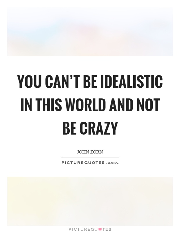 You can't be idealistic in this world and not be crazy Picture Quote #1