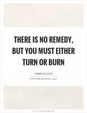 There is no remedy, but you must either turn or burn Picture Quote #1
