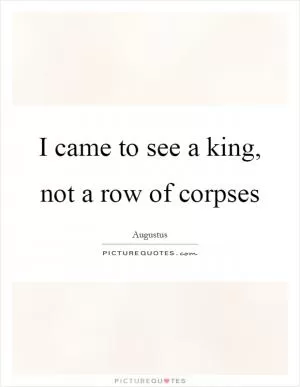 I came to see a king, not a row of corpses Picture Quote #1