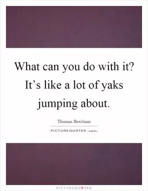What can you do with it? It’s like a lot of yaks jumping about Picture Quote #1