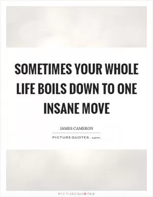 Sometimes your whole life boils down to one insane move Picture Quote #1