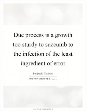 Due process is a growth too sturdy to succumb to the infection of the least ingredient of error Picture Quote #1