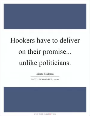 Hookers have to deliver on their promise... unlike politicians Picture Quote #1