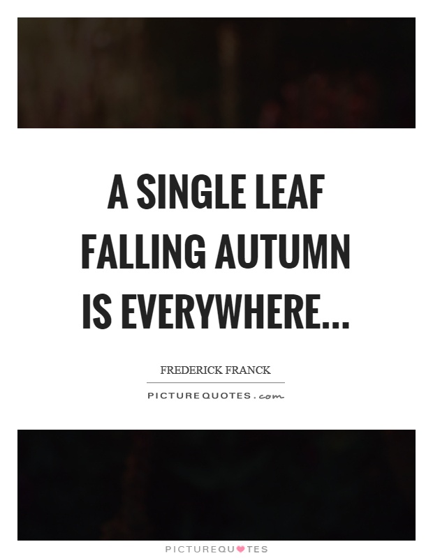 A single leaf falling autumn is everywhere Picture Quote #1