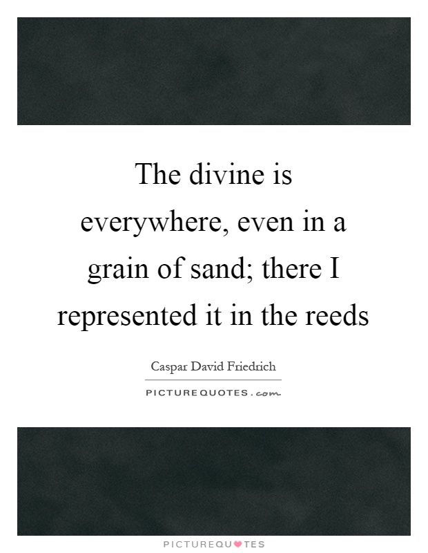 The divine is everywhere, even in a grain of sand; there I represented it in the reeds Picture Quote #1