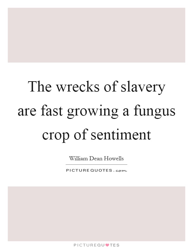 The wrecks of slavery are fast growing a fungus crop of sentiment Picture Quote #1
