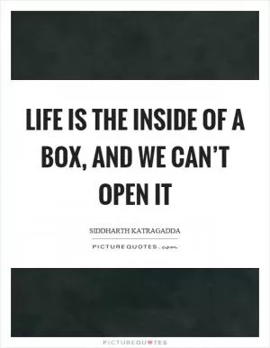 Life is the inside of a box, and we can’t open it Picture Quote #1