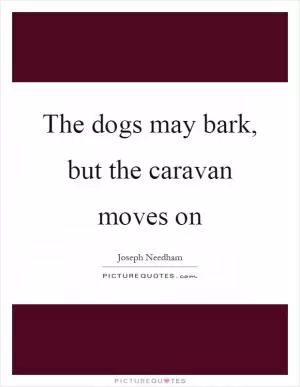 The dogs may bark, but the caravan moves on Picture Quote #1