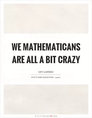 We mathematicans are all a bit crazy Picture Quote #1