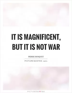 It is magnificent, but it is not war Picture Quote #1