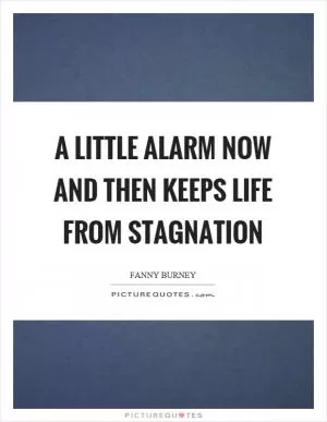 A little alarm now and then keeps life from stagnation Picture Quote #1