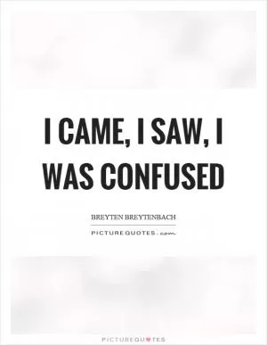 I came, I saw, I was confused Picture Quote #1