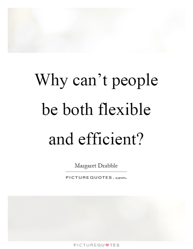 Why can't people be both flexible and efficient? Picture Quote #1