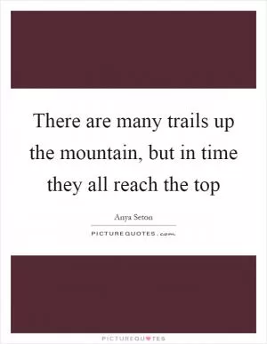There are many trails up the mountain, but in time they all reach the top Picture Quote #1