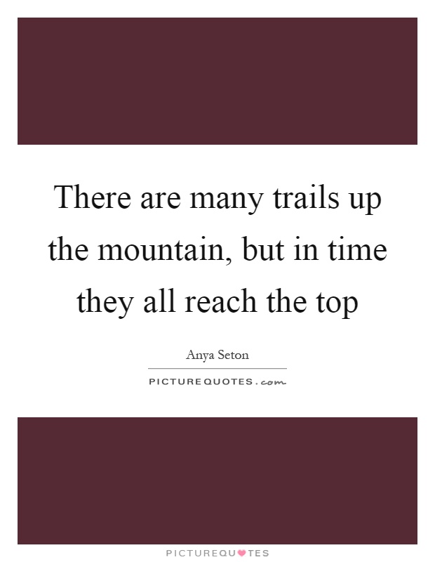 There are many trails up the mountain, but in time they all reach the top Picture Quote #1