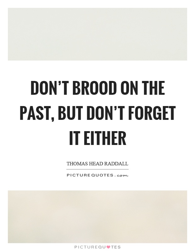 Don't brood on the past, but don't forget it either Picture Quote #1