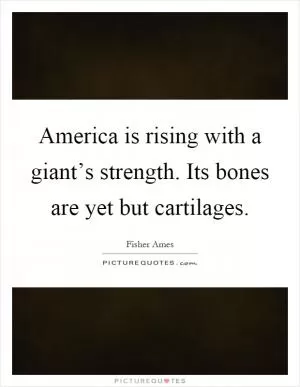 America is rising with a giant’s strength. Its bones are yet but cartilages Picture Quote #1