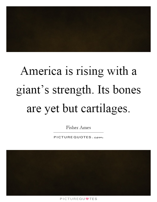 America is rising with a giant's strength. Its bones are yet but cartilages Picture Quote #1