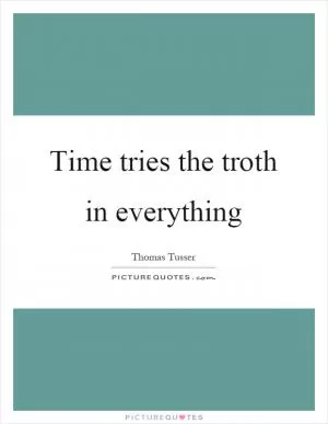 Time tries the troth in everything Picture Quote #1