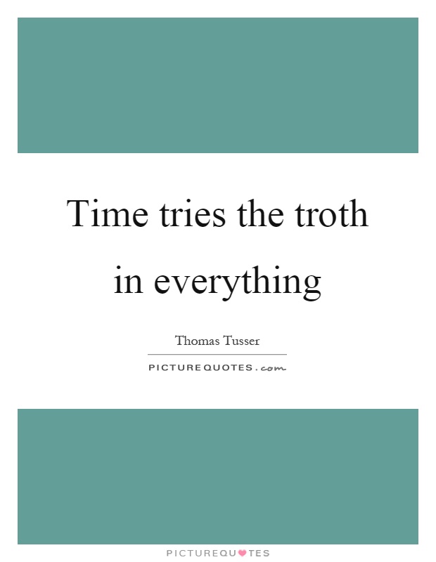 Time tries the troth in everything Picture Quote #1
