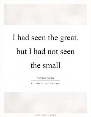 I had seen the great, but I had not seen the small Picture Quote #1