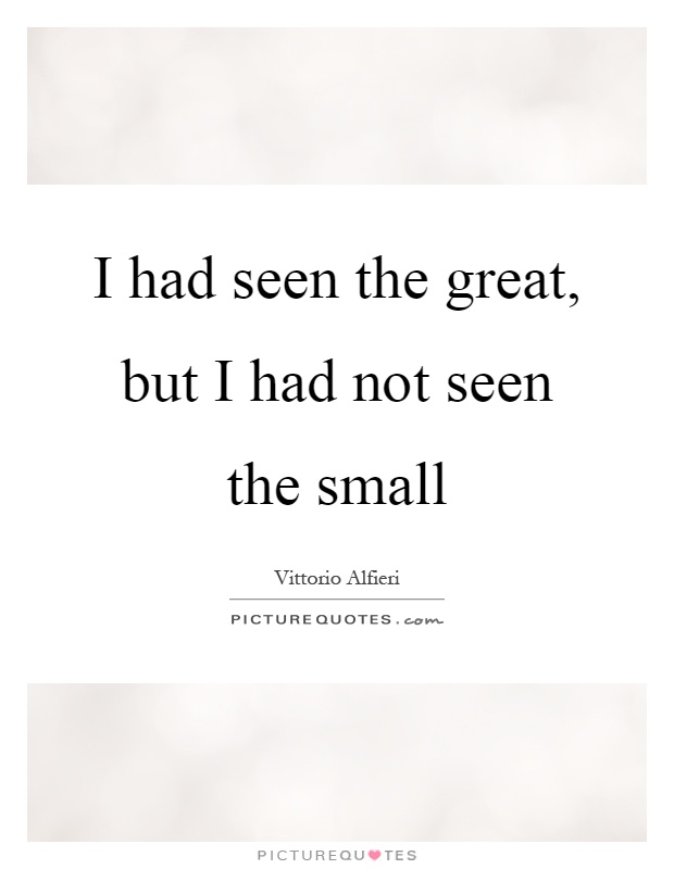 I had seen the great, but I had not seen the small Picture Quote #1