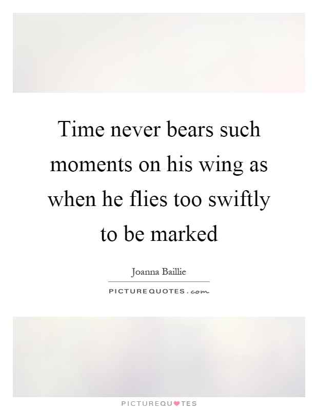 Time never bears such moments on his wing as when he flies too swiftly to be marked Picture Quote #1