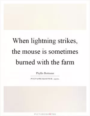 When lightning strikes, the mouse is sometimes burned with the farm Picture Quote #1