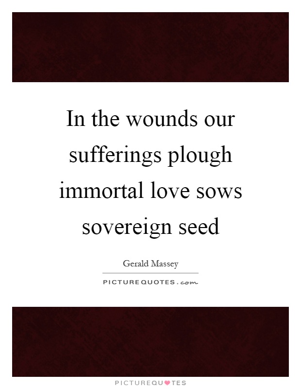 In the wounds our sufferings plough immortal love sows sovereign seed Picture Quote #1