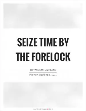 Seize time by the forelock Picture Quote #1
