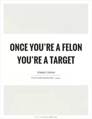 Once you’re a felon you’re a target Picture Quote #1