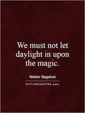 We must not let daylight in upon the magic Picture Quote #1