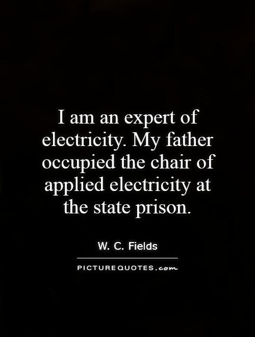 I am an expert of electricity. My father occupied the chair of applied electricity at the state prison Picture Quote #1
