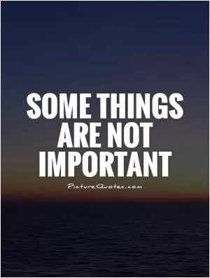 Some things  are not important Picture Quote #1