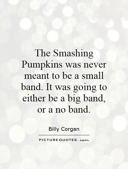 The Smashing Pumpkins was never meant to be a small band. It was going to either be a big band, or a no band Picture Quote #1